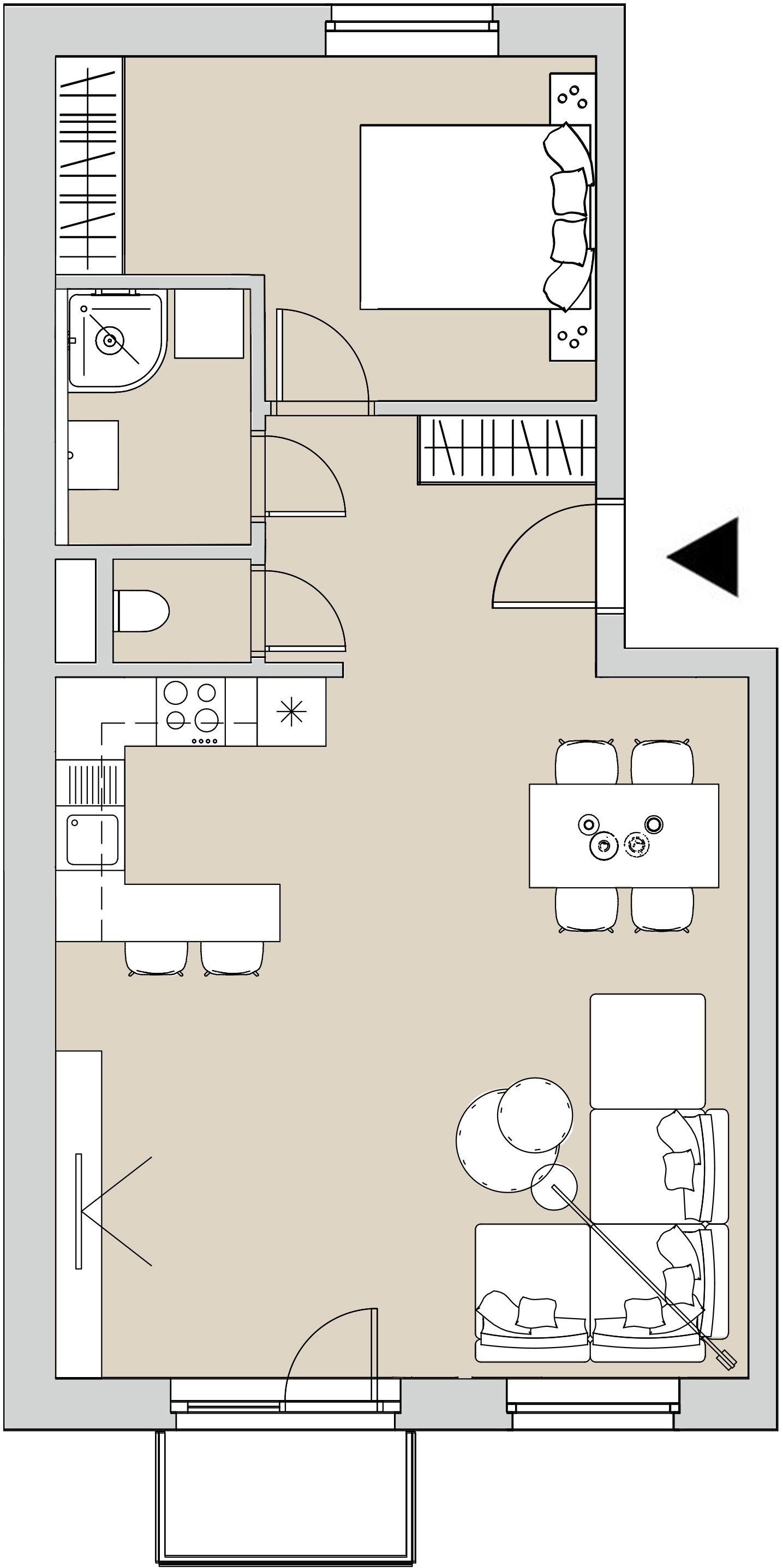 Pôdory bytu - 307 - varianta 2 - izbový