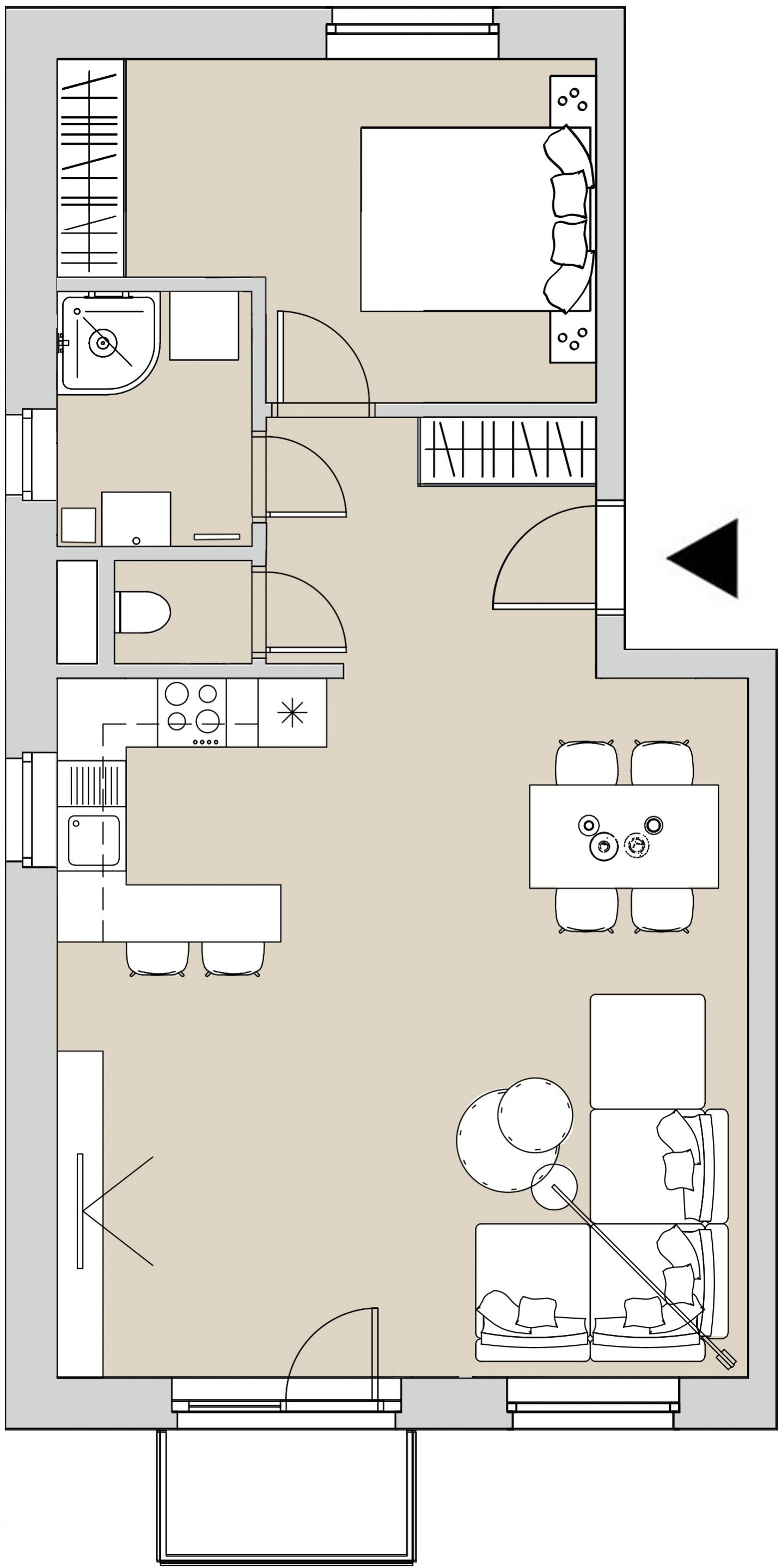 Pôdory bytu - 301 - varianta 2 - izbový