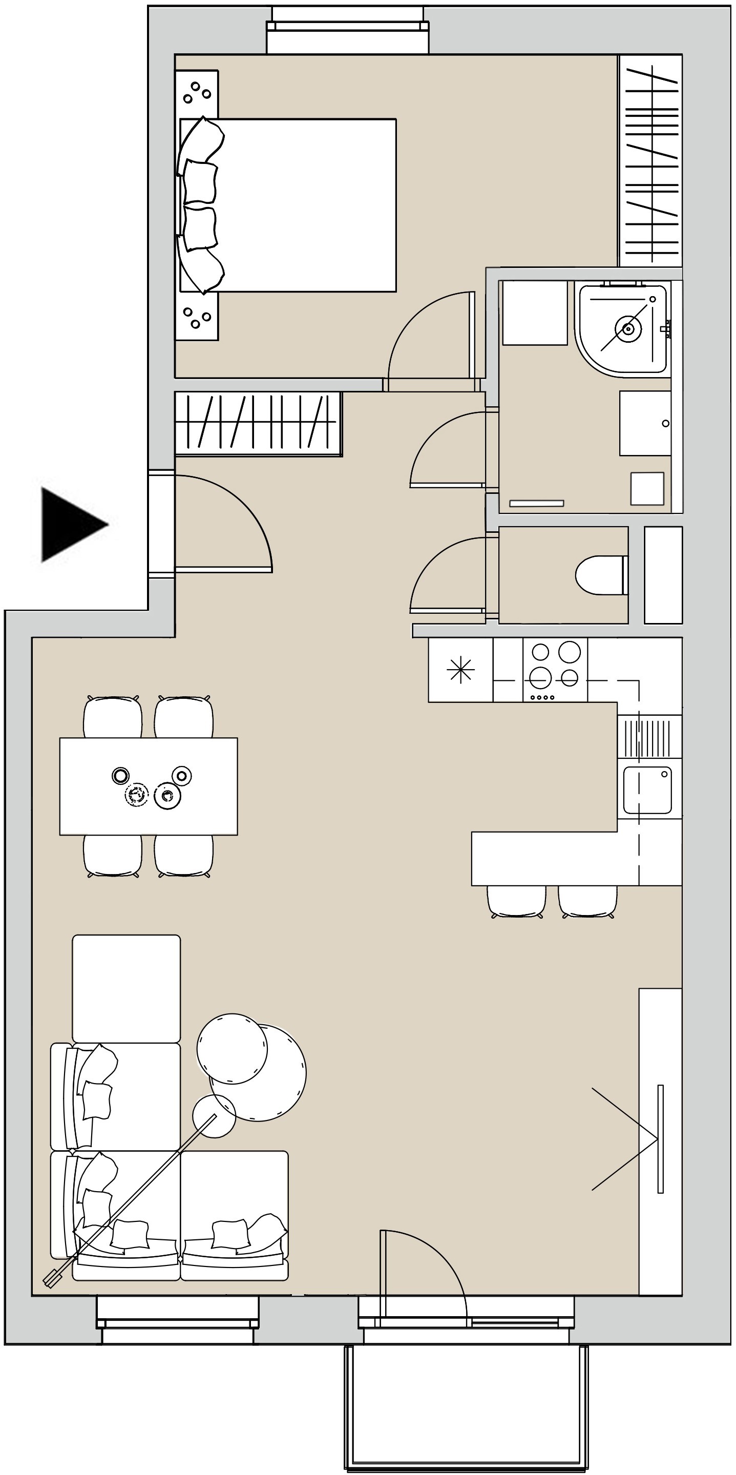 Pôdory bytu - 402 - varianta 2 - izbový
